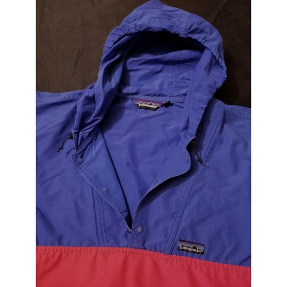 VTG 90s Patagonia Hoody Pullover Sailing 1/4 Snap Marsupial Jacket Men's Large - Picture 2 of 11